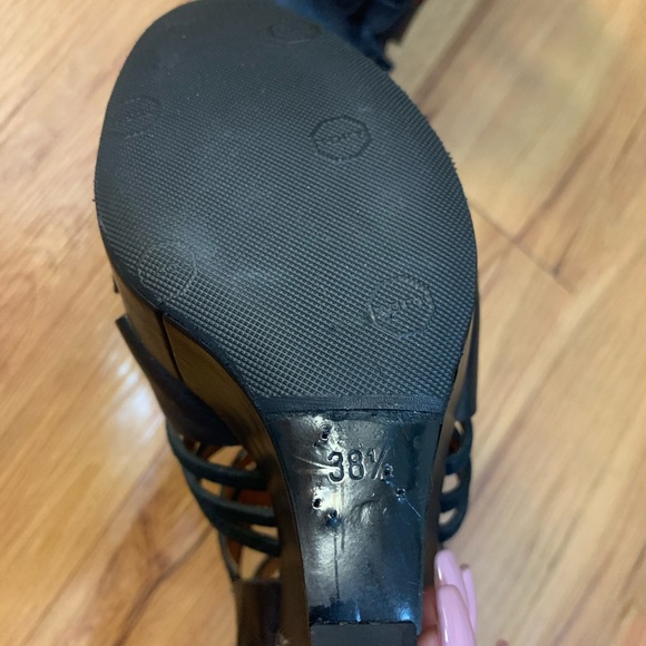 Givenchy Corinne Huarache Leather Sandal Wedges - Picture 12 of 16